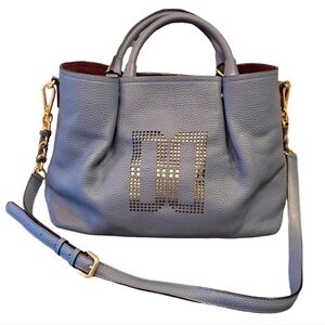 Daks London Blue Leather Shoulder Bag